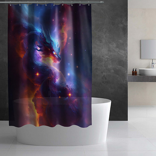 Шторка для ванной Туманность дракона / 3D-принт – фото 2