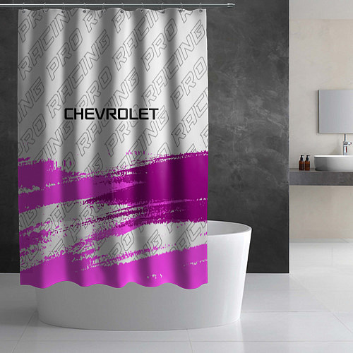 Шторка для ванной Chevrolet pro racing: символ сверху / 3D-принт – фото 2