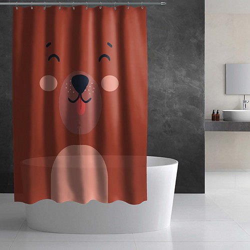 Шторка для ванной Малаш медвежонок / 3D-принт – фото 2