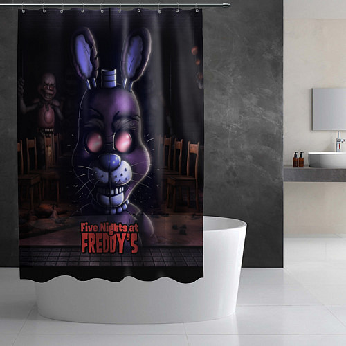 Шторка для ванной Five Nights at Freddys Bonnie / 3D-принт – фото 2