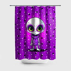 Шторка для душа Alien - purple color, цвет: 3D-принт