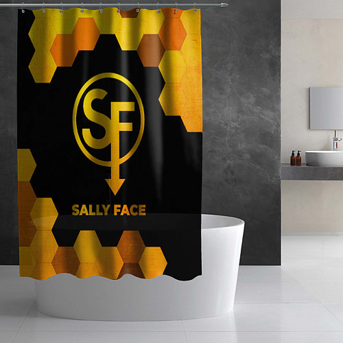 Шторка для ванной Sally Face - gold gradient / 3D-принт – фото 2