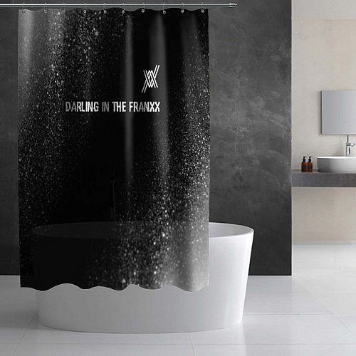 Шторка для ванной Darling in the FranXX glitch на темном фоне: симво / 3D-принт – фото 2
