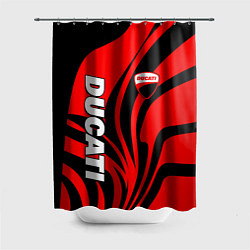 Шторка для душа Ducati - red stripes, цвет: 3D-принт