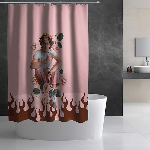 Шторка для ванной Тимоти в огне / 3D-принт – фото 2