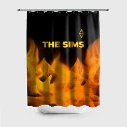 Шторка для душа The Sims - gold gradient: символ сверху, цвет: 3D-принт