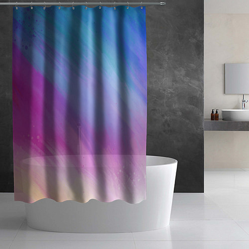 Шторка для ванной Абстрактная текстура акварельного градиента / 3D-принт – фото 2