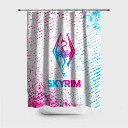 Шторка для душа Skyrim neon gradient style, цвет: 3D-принт