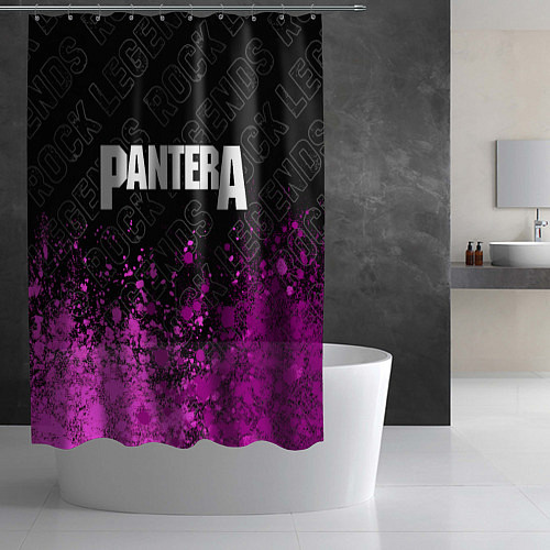 Шторка для ванной Pantera rock legends: символ сверху / 3D-принт – фото 2