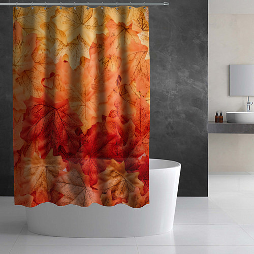 Шторка для ванной Текстура упавших осенних листьев / 3D-принт – фото 2