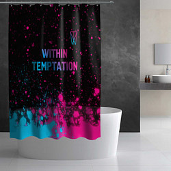 Шторка для душа Within Temptation - neon gradient: символ сверху, цвет: 3D-принт — фото 2