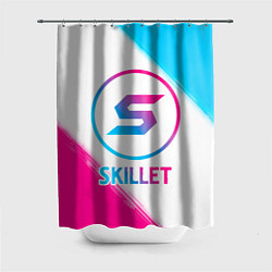 Шторка для душа Skillet neon gradient style, цвет: 3D-принт