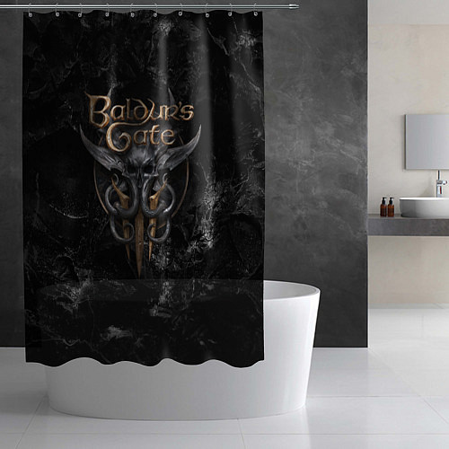 Шторка для ванной Baldurs Gate 3 dark logo / 3D-принт – фото 2