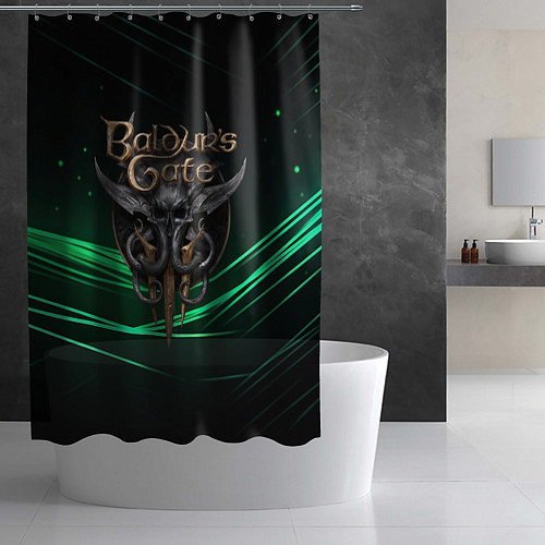 Шторка для ванной Baldurs Gate 3 dark green / 3D-принт – фото 2