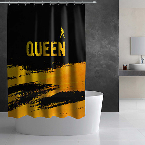Шторка для ванной Queen - gold gradient: символ сверху / 3D-принт – фото 2