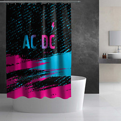 Шторка для душа AC DC - neon gradient: символ сверху, цвет: 3D-принт — фото 2