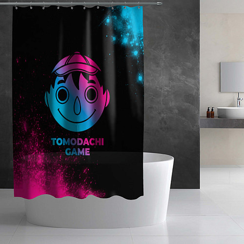 Шторка для ванной Tomodachi Game - neon gradient / 3D-принт – фото 2
