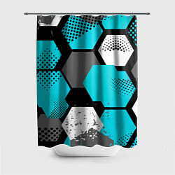 Шторка для душа Шестиугольники абстрактный фон, цвет: 3D-принт