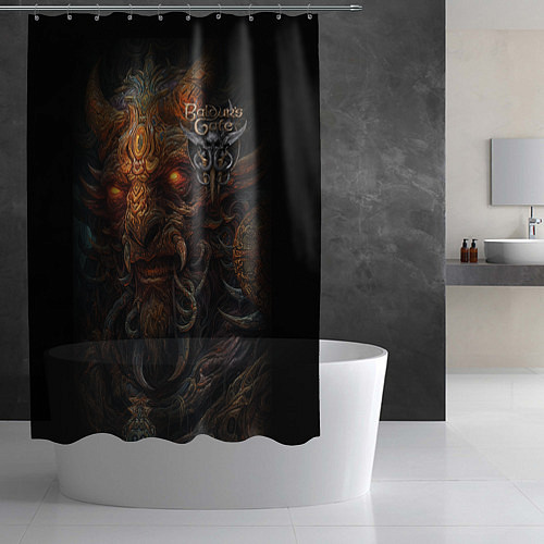 Шторка для ванной Baldurs Gate 3 logo demon / 3D-принт – фото 2