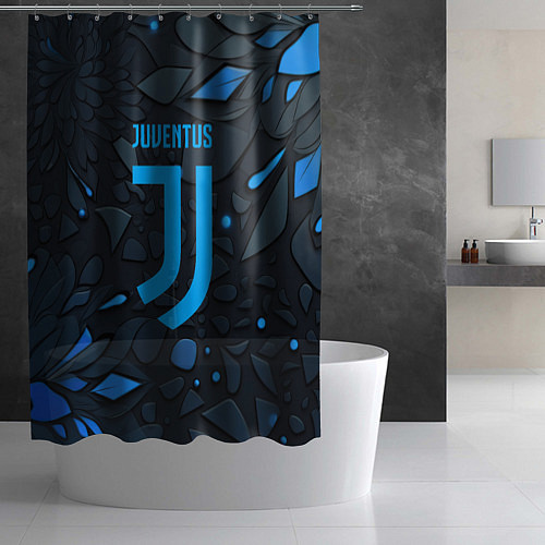 Шторка для ванной Juventus blue logo / 3D-принт – фото 2