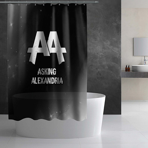 Шторка для ванной Asking Alexandria glitch на темном фоне / 3D-принт – фото 2