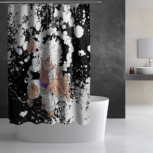 Шторка для ванной Луффи из Ван Пис - Gear 5 / 3D-принт – фото 2
