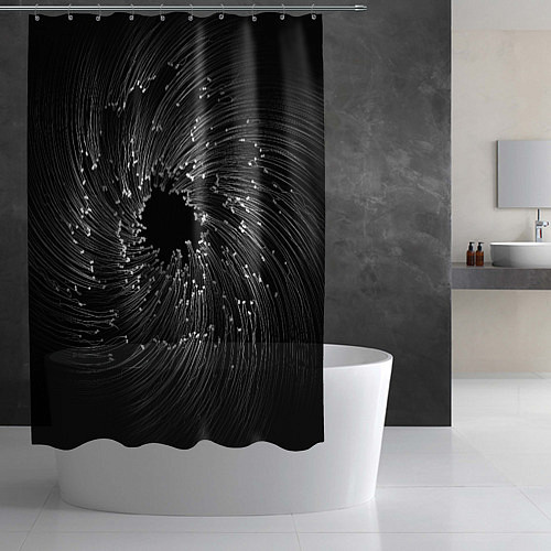 Шторка для ванной Абстракция черная дыра / 3D-принт – фото 2