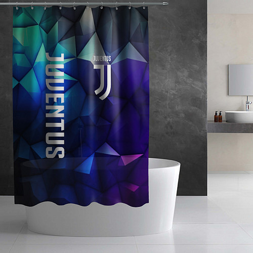 Шторка для ванной Juventus logo blue / 3D-принт – фото 2
