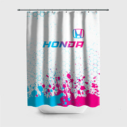 Шторка для душа Honda neon gradient style: символ сверху, цвет: 3D-принт