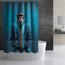 Шторка для душа Деловой шимпанзе, цвет: 3D-принт — фото 2