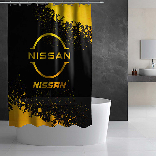 Шторка для ванной Nissan - gold gradient / 3D-принт – фото 2