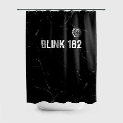 Шторка для душа Blink 182 glitch на темном фоне: символ сверху, цвет: 3D-принт