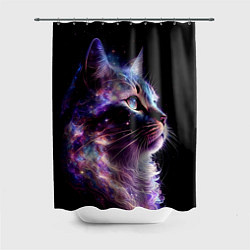 Шторка для душа Галактический кот, цвет: 3D-принт