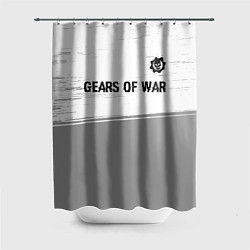 Шторка для душа Gears of War glitch на светлом фоне: символ сверху, цвет: 3D-принт