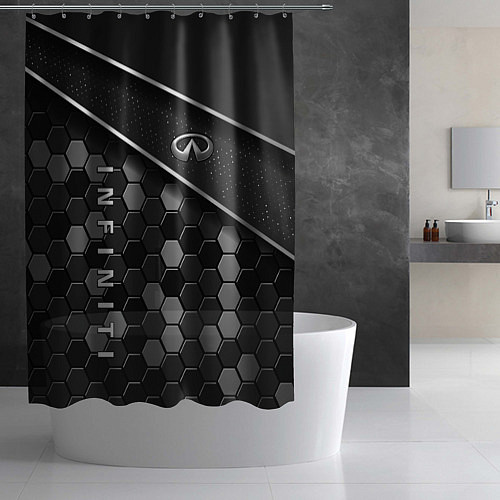 Шторка для ванной Infiniti - черный металл / 3D-принт – фото 2