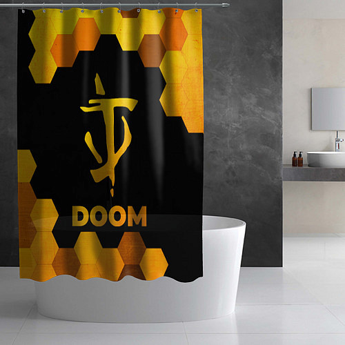 Шторка для ванной Doom - gold gradient / 3D-принт – фото 2