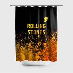 Шторка для душа Rolling Stones - gold gradient: символ сверху, цвет: 3D-принт