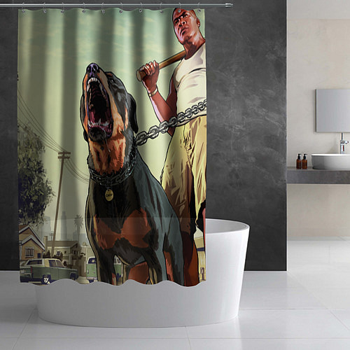Шторка для ванной Собака из GTA / 3D-принт – фото 2