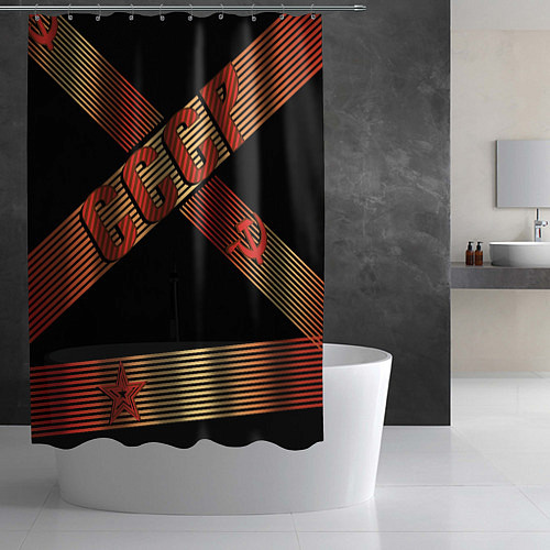 Шторка для ванной СССР полосы градиент / 3D-принт – фото 2