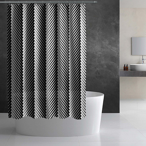 Шторка для ванной Геометрический узор в елочку / 3D-принт – фото 2