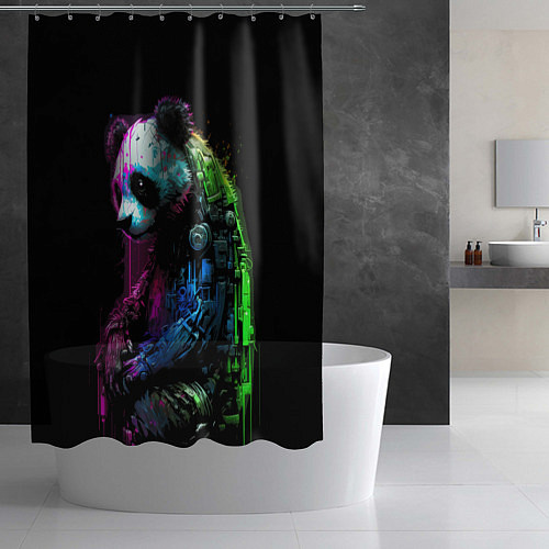 Шторка для ванной Панда в краске / 3D-принт – фото 2