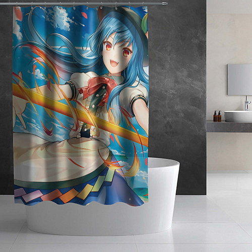 Шторка для ванной Touhou Project Тэнси Хинанави / 3D-принт – фото 2