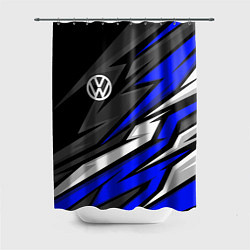 Шторка для душа Volkswagen - Синяя абстракция, цвет: 3D-принт