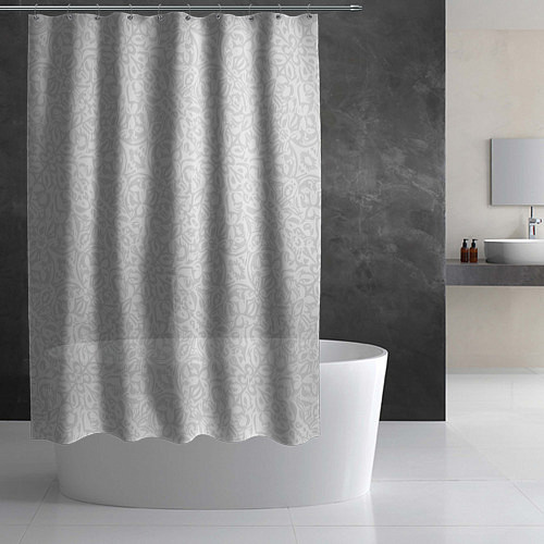 Шторка для ванной Светло-серый узоры / 3D-принт – фото 2