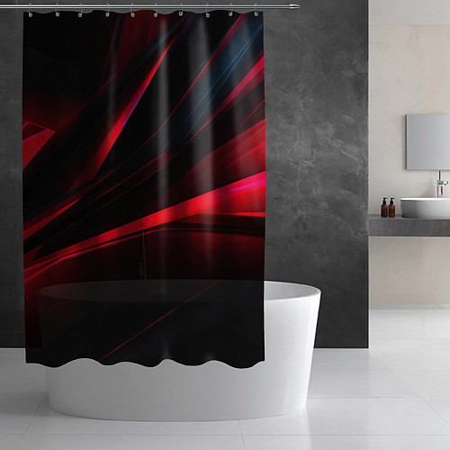 Шторка для ванной Red lighting black background / 3D-принт – фото 2
