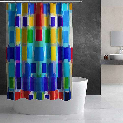 Шторка для ванной Colorful strips - pop art - vogue / 3D-принт – фото 2