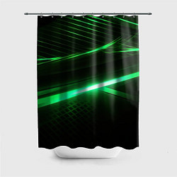 Шторка для душа Зеленый неоновый свет, цвет: 3D-принт