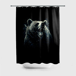 Шторка для душа Медведь разъярённый, цвет: 3D-принт