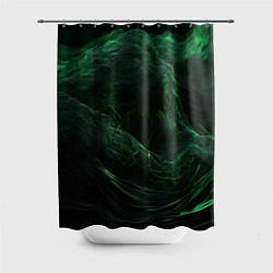 Шторка для душа Темно зеленая абстракция, цвет: 3D-принт