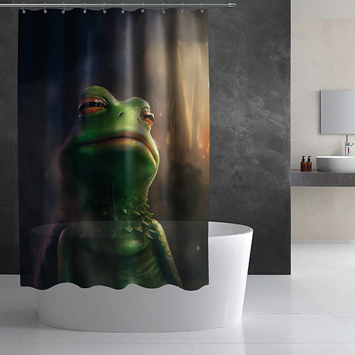 Шторка для ванной Подозрительная Пепе / 3D-принт – фото 2